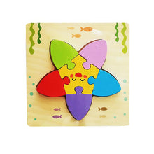 Load image into Gallery viewer, 2Pcs starfish Children&#39;s wooden 3D geometric puzzle, baby jigsaw building blocks educational toy
