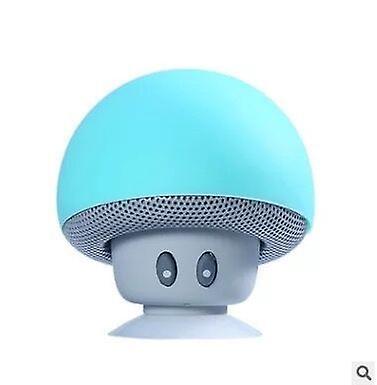 2Pcs light blue Cartoon Mushroom Head wireless Bluetooth Speaker Suction Cup Phone Holder Portable Outdoor Sound AZ16105