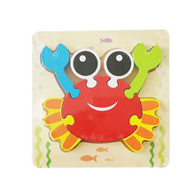 Load image into Gallery viewer, 2Pcs crab Children&#39;s wooden 3D geometric puzzle, baby early education jigsaw puzzle building block educational toy AZ12288
