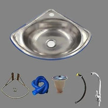 Load image into Gallery viewer, Kitchen Utility Sinks Corner Wall Mounted Stainless Steel Triangle Basin
