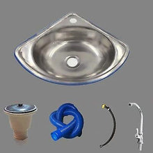 Load image into Gallery viewer, Kitchen Utility Sinks Corner Wall Mounted Stainless Steel Triangle Basin

