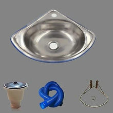 Load image into Gallery viewer, Kitchen Utility Sinks Corner Wall Mounted Stainless Steel Triangle Basin

