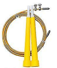 Lade das Bild in den Galerie-Viewer, 2Pcs yellow Plastic Handle Steel Wire Skipping Rope, Adult Weight Loss Fitness Exercise Equipment AZ13585
