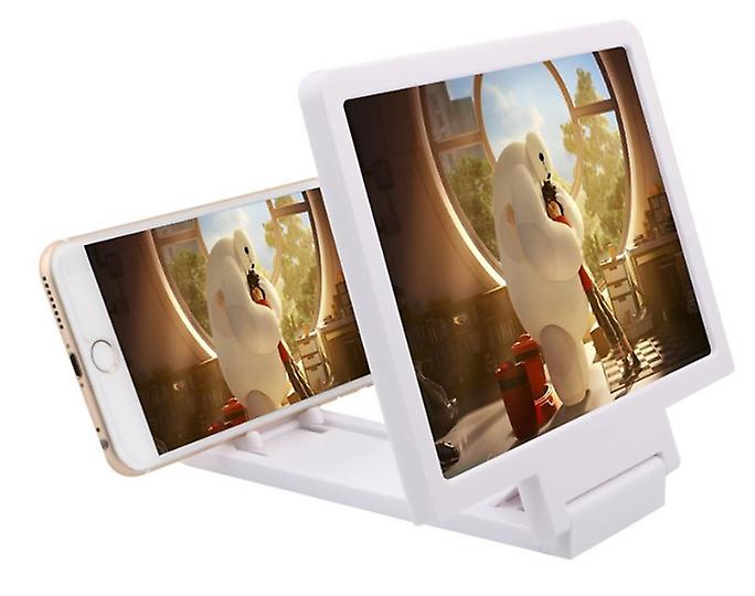 2Pcs white 3D HD Mobile Phone Screen Magnifier, Anti-radiation Video Amplifier, Smartphone Stand AZ19738