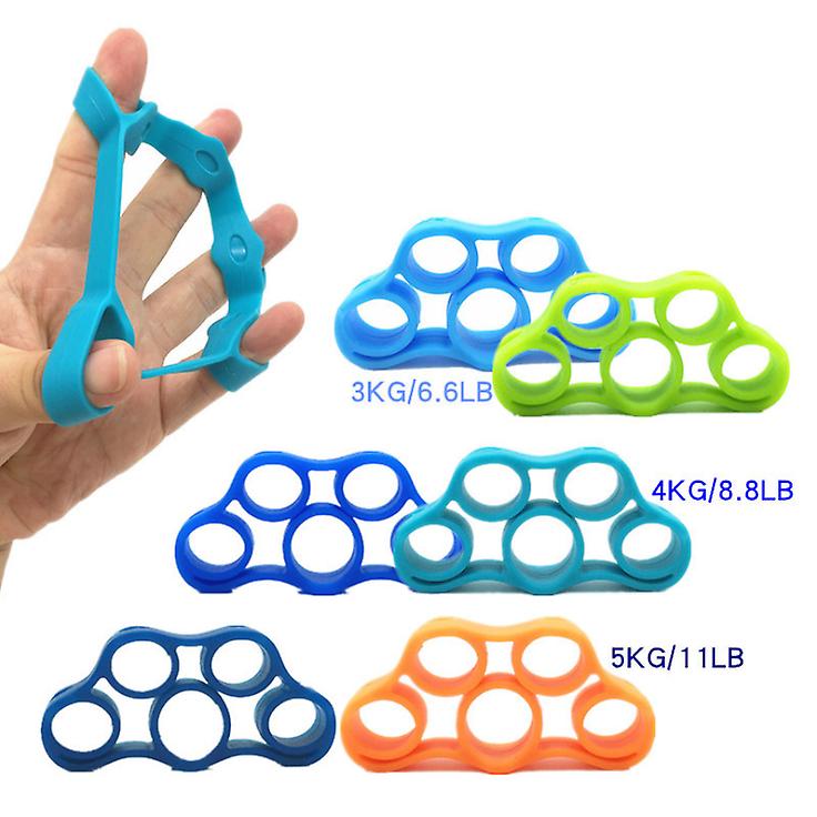 2Pcs 5KG/11LB blue Silicone finger tensioner, silicone tension trainer, fitness exercise rehabilitation training device AZ17847