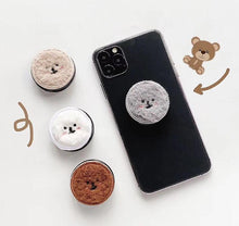 Lade das Bild in den Galerie-Viewer, 2Pcs gray Cute Cartoon Animal Plush Dog Lazy phone Stand ,Portable Telescopic Folding phone holder AZ13592
