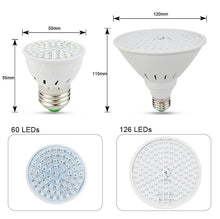 Lade das Bild in den Galerie-Viewer, 126LEDs E27 bulb full spectrum indoor plant growing lamp hydroponic system light for seeds AZ20064
