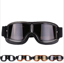 Lade das Bild in den Galerie-Viewer, black+transparent Retro style Harley motorcycle goggles,outdoor windproof riding off-road glasses AZ10549
