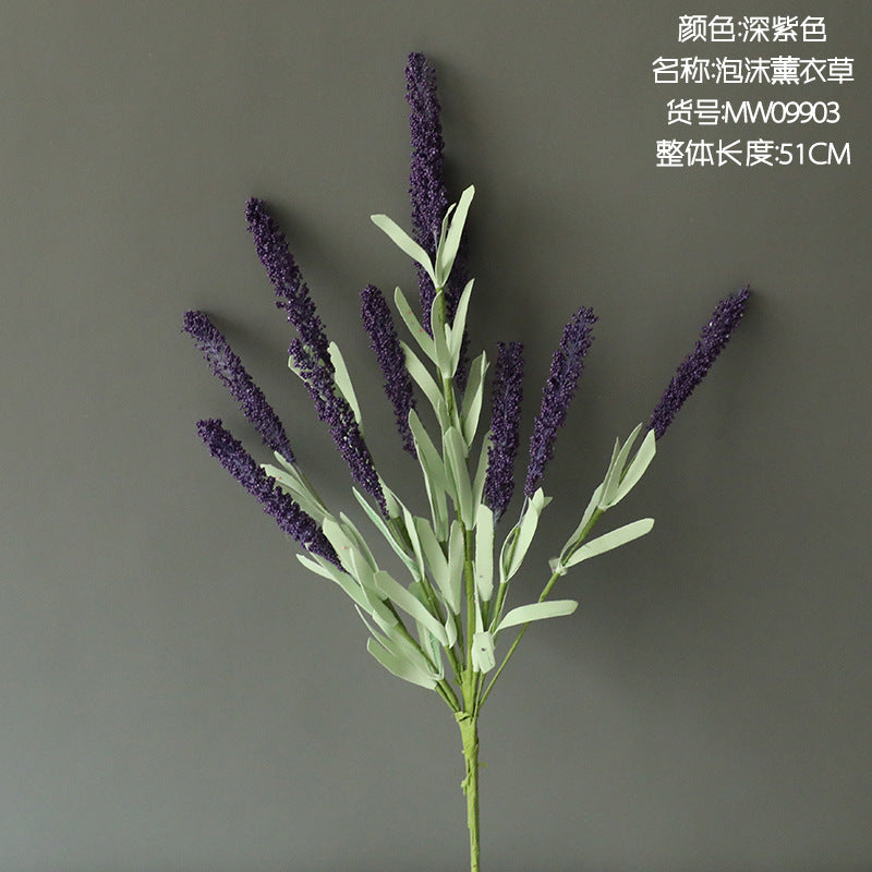 3pcs 12 Heads Provence PE Foam Lavender Artificial Fake Flower Plants Home Decoration Wedding Bouquet