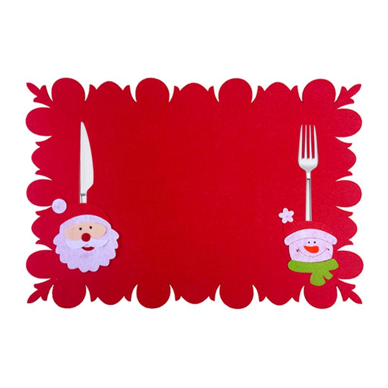 3pcs Christmas Tablecloths Christmas Table Decorations Table Mat Knife and Fork Cushion