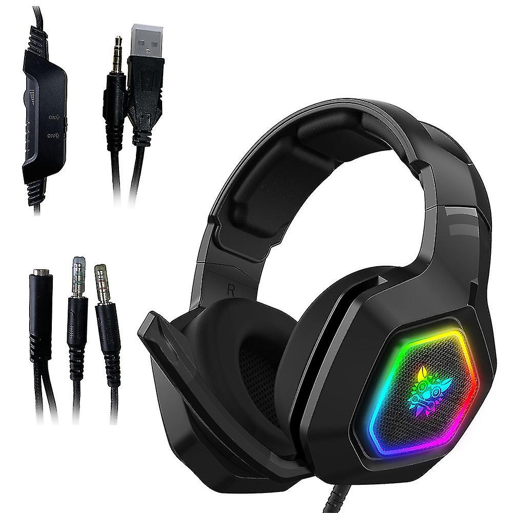 RGB Stereo Pc Gaming Headset With Noise Canceling Mic For Ps4 Ps5 Xbox Series AZ16565