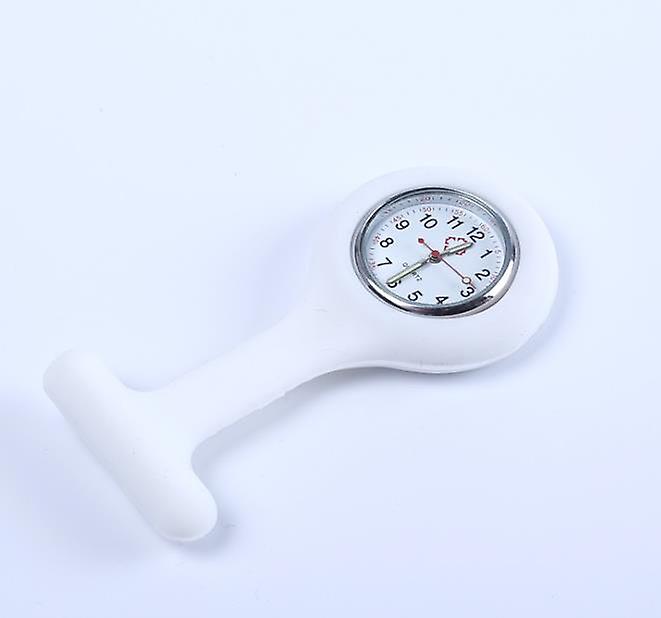 2Pcs white Doctor Nurse Silicone Pocket Brooch Fob Watch Quartz Watch AZ10189