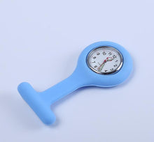 Load image into Gallery viewer, 2Pcs sky blue Doctor Nurse Silicone Pocket Brooch Fob Watch Quartz Watch AZ10188
