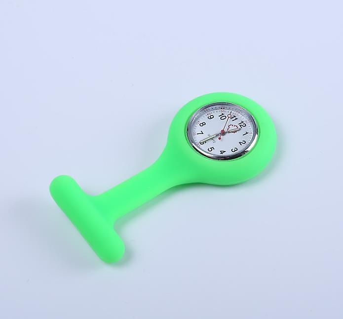 2Pcs light green Doctor Nurse Silicone Pocket Brooch Fob Watch Quartz Watch AZ10181