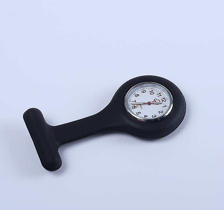 2Pcs black Doctor Nurse Silicone Pocket Brooch Fob Watch Quartz Watch AZ10175