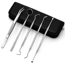 Lade das Bild in den Galerie-Viewer, 5pcs Stainless steel dentist tools, double-head probe dental mirror tooth cleaning kit AZ21198
