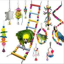 Load image into Gallery viewer, 10pcs parrot toys set, ladder &amp; bell,Colorful Balls AZ13937
