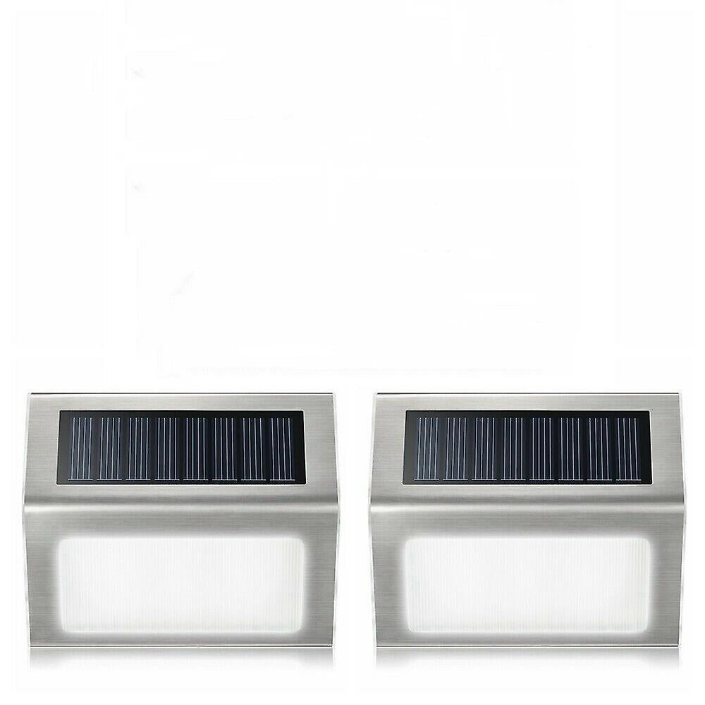 2pcs cool white 3Led Solar Lamp With Smart Lighting Sensor Rain-proof fence light AZ13648