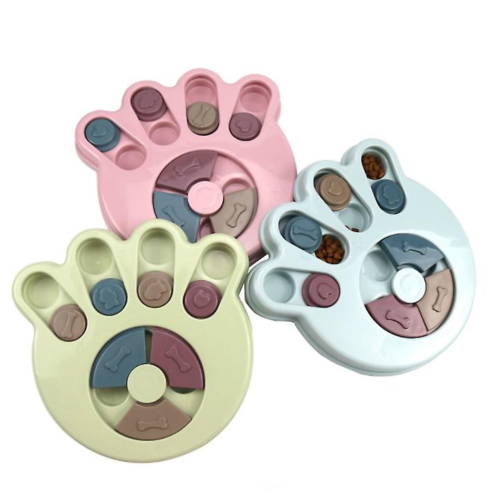 Paw print pink Dog Increase IQ Interactive Slow Dispensing Feeding Pet Dog Training Toy bowl AZ19346