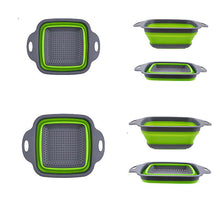 Load image into Gallery viewer, 2Pcs small red Silicone, Foldable, Drain Washing Basket - Fruit, Vegetable, Organizer Storage AZ17967
