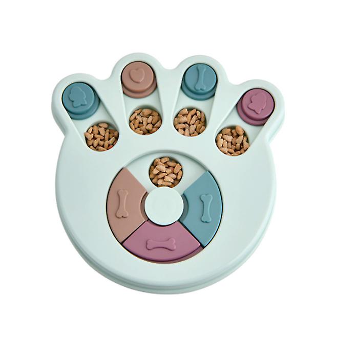 Paw print green Dog Increase IQ Interactive Slow Dispensing Feeding Pet Dog Training Toy bowl AZ19343