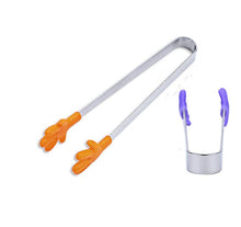 Lade das Bild in den Galerie-Viewer, 2Pcs red Stainless Steel Silicone Food Clip,Hand Clip Cooking Kitchen Tableware AZ1678
