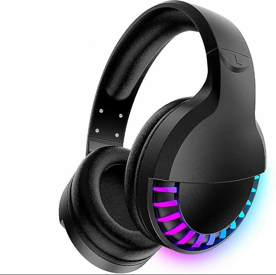 black Wireless Bluetooth 5.0 RGB Gaming Headset for Phone/PC/iPad