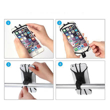 Load image into Gallery viewer, 2Pcs black Mobile Phone Holder, Silicone Handlebar, Stand Mount Bracket Phone Holder AZ16570
