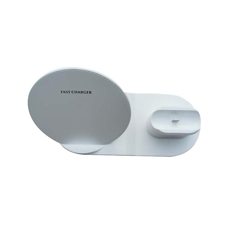 white 3 In 1 Qi wireless phone/watch/earphone charger AZ1589