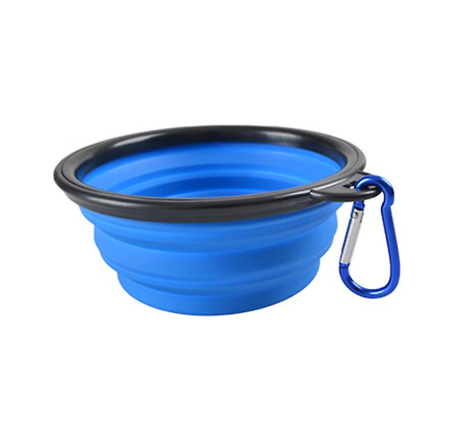 2Pcs S 350ml blue Portable Outdoor Pet feed bowl Foldable Silicone travel Bowl AZ2100