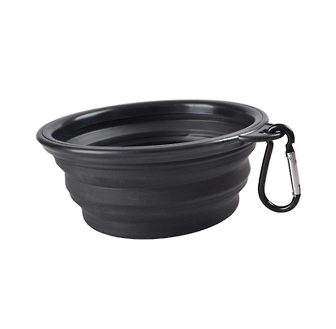 2Pcs S 350ml black Portable Outdoor Pet feed bowl Foldable Silicone travel Bowl AZ2101