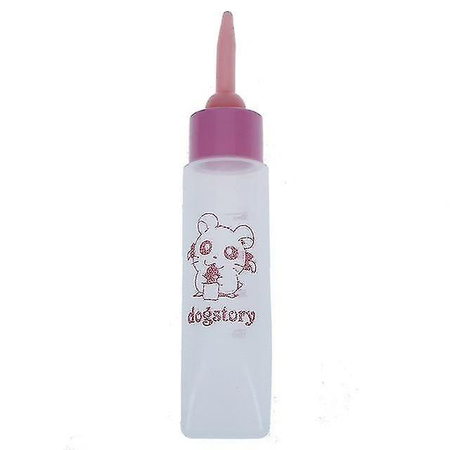 2Pcs long pink Pet milk bottle 30ml silicone nipple small animal feeder/hamster cats and dogs AZ13561