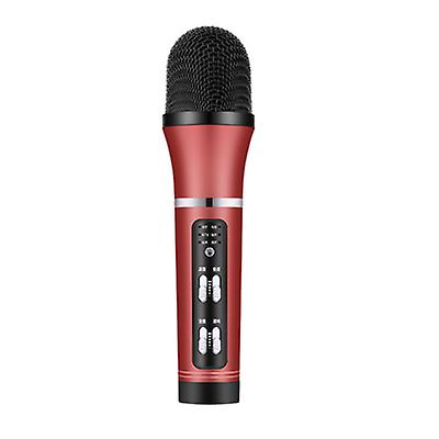 red Musical microphone portable singing mic karaoke handheld speaker for home party indoor ktv AZ13759
