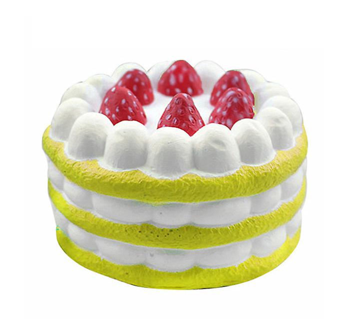 2Pcs Yellow cake Antistress Relief Squishy toy, Hamburger,French fries, Milk tea, Burgers,Cake