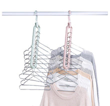 Load image into Gallery viewer, 3pcs green Indoor hangers, household multifunctional hangers, balcony drying racks AZ12950
