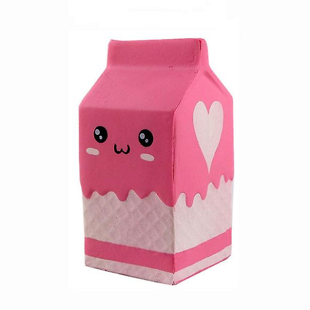 2Pcs Pink milk carton Antistress Relief Squishy toy,French fries, Milk tea, Burgers,Cake