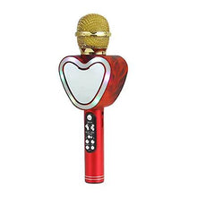 Lade das Bild in den Galerie-Viewer, blue Heart shape wireless bluetooth karaoke microphone,4 in 1 with led lights for ktv AZ12500
