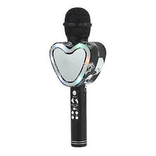 Lade das Bild in den Galerie-Viewer, blue Heart shape wireless bluetooth karaoke microphone,4 in 1 with led lights for ktv AZ12500
