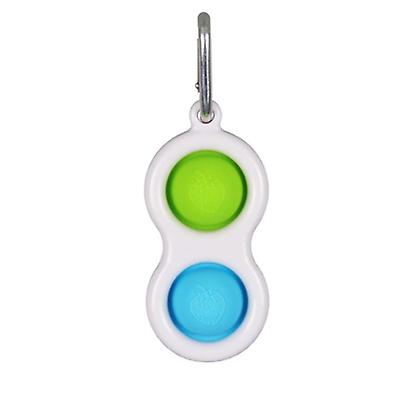 3pcs blue green Decompression silicone toy push bubble keychain For kids and Adults AZ16546