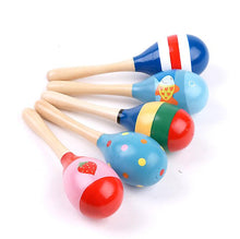 Load image into Gallery viewer, 2Pcs L 20cm Wooden color cartoon sand hammer Toy For Toddlers AZ11519
