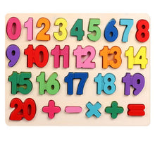 Load image into Gallery viewer, 0-20 numbers Wooden jigsaw puzzle For Toddlers, Abc Case Letter And Number Educational Toys
