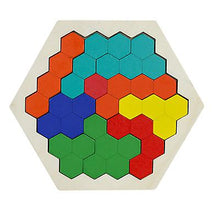 Load image into Gallery viewer, 14pcs 12pcs wooden children&#39;s educational toy hexagonal puzzle honeycomb type fun variety puzzle AZ11770
