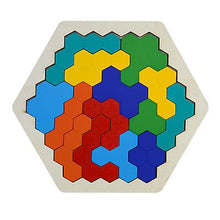 Load image into Gallery viewer, 14pcs 12pcs wooden children&#39;s educational toy hexagonal puzzle honeycomb type fun variety puzzle AZ11770
