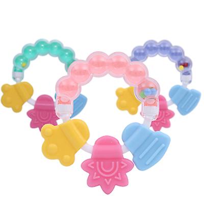 2Pcs green Baby Teething Molar Silicone Sticks,Chewable Rattle AZ22943