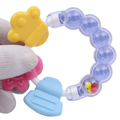 2Pcs blue Baby Teething Molar Silicone Sticks,Chewable Rattle AZ22942