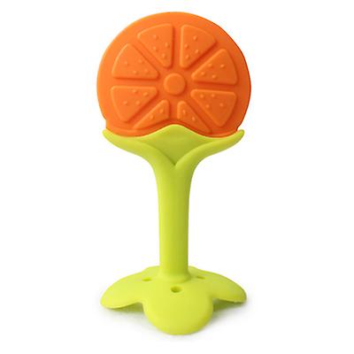 2Pcs orange Baby Teething Molar Silicone Sticks And Chewable Rattle Circle Shower toy AZ1000