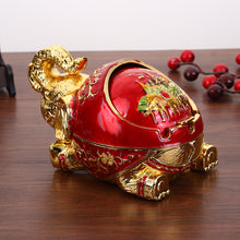 Load image into Gallery viewer, Ashtray Creative Lucky Elephant Metal Tea Table Craft Decoration Windproof Cover Elephant
