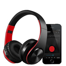 Lade das Bild in den Galerie-Viewer, black+blue Wireless Bluetooth Headphones Noise Cancelling Over-Ear HD Stereo Foldable Earphones AZ20014
