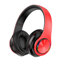 Load image into Gallery viewer, red LED Wireless Earphones Foldable Bluetooth 5.0 Headset Stereo Headphones With Mic AZ10637
