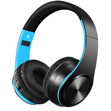Lade das Bild in den Galerie-Viewer, black+blue Wireless Bluetooth Headphones Noise Cancelling Over-Ear HD Stereo Foldable Earphones AZ20014
